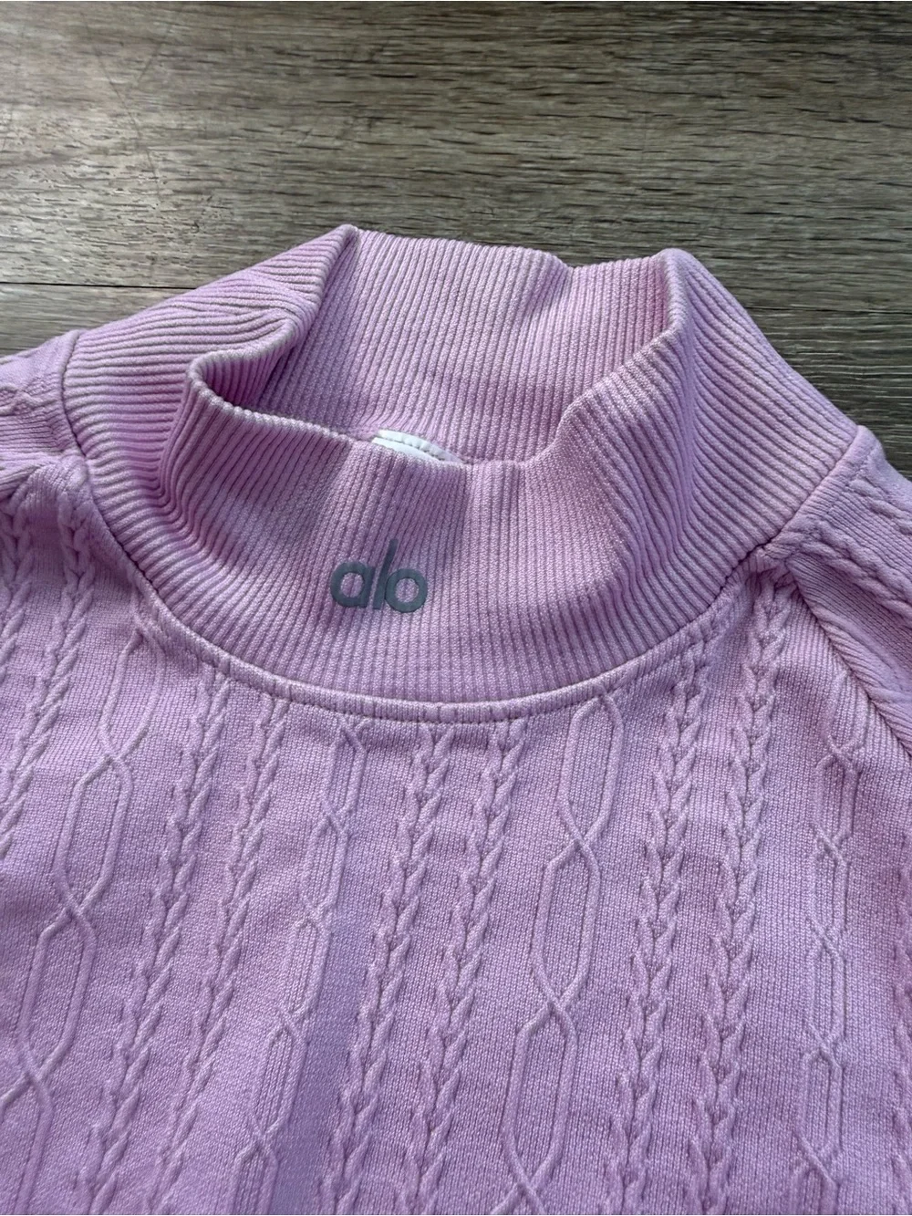 Alo Yoga Seamless Cable Knit Top Sugarplum Pink